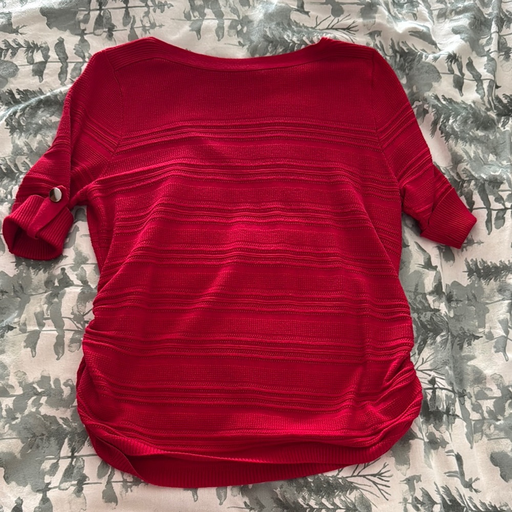 Apt. 9 Women's Red Short Sleeve Top